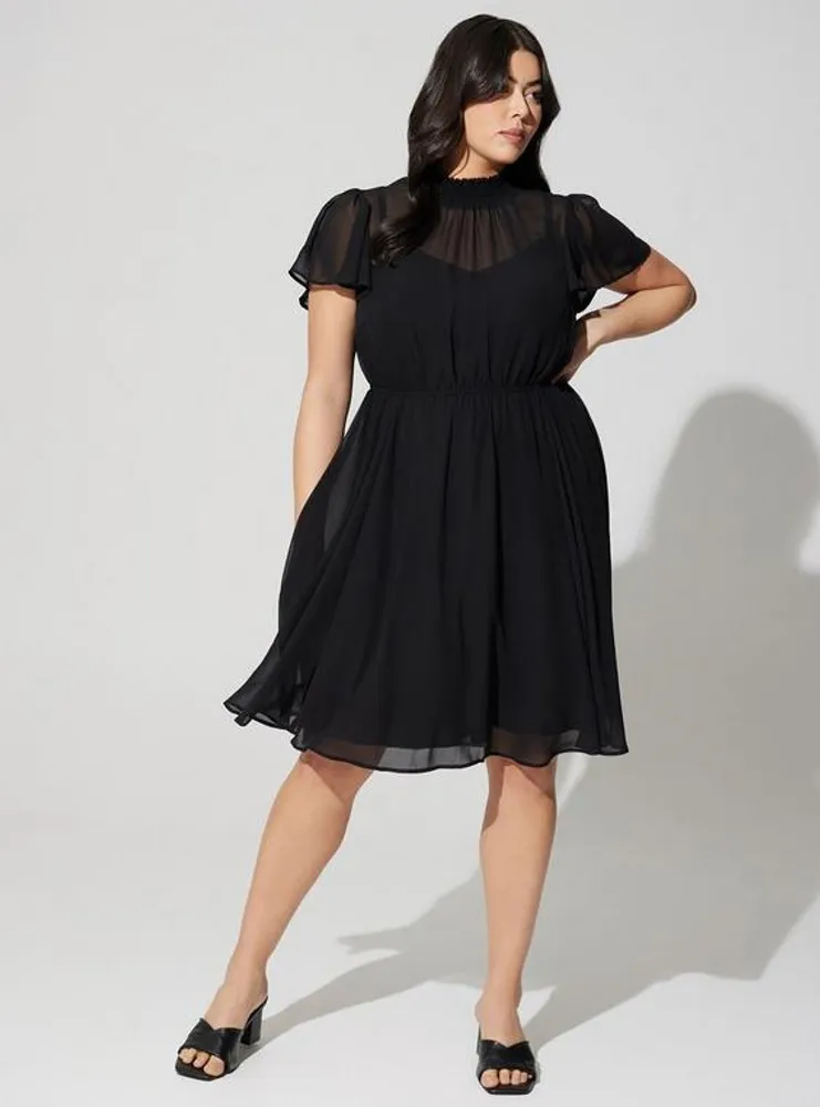 Mini Chiffon Smocked Dress