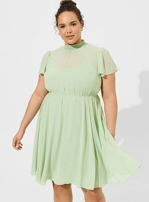 Mini Chiffon Smocked Dress