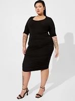 Mini Super Soft Elbow Sleeve Bodycon Dress