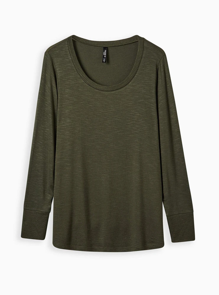 Light Weight Hacci Long Sleeve Lounge Tee