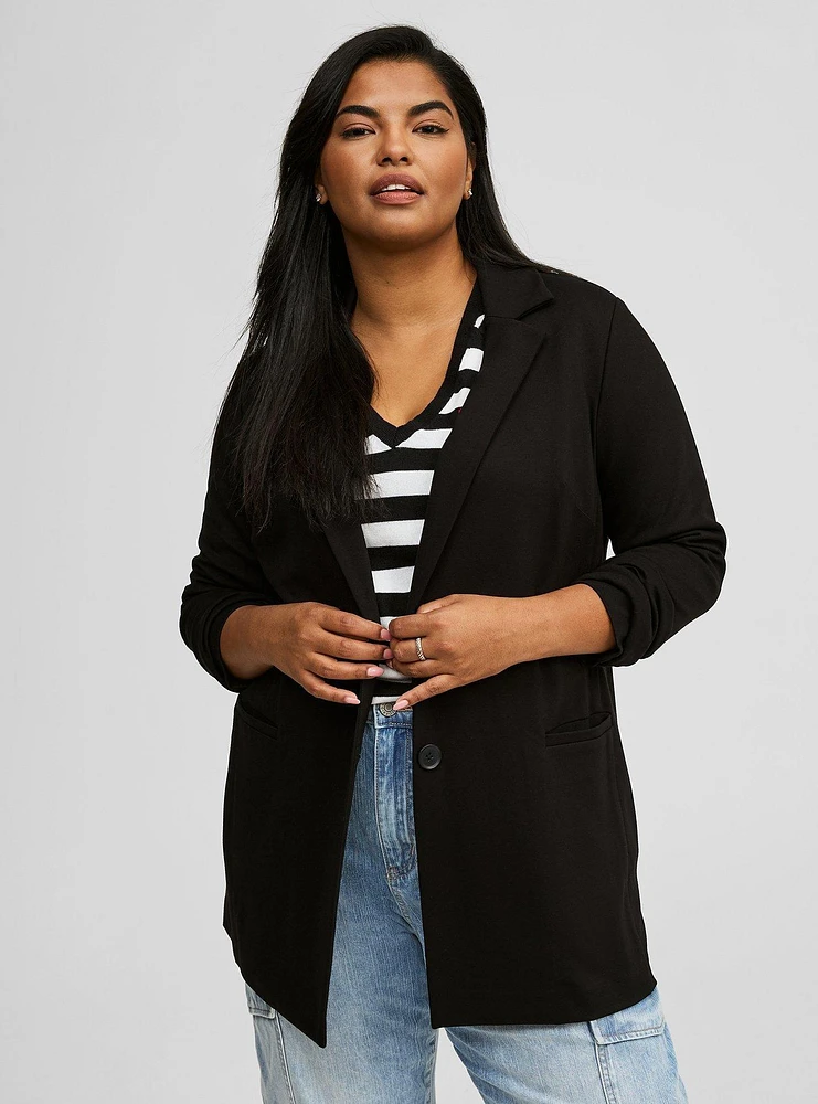 Lightweight Ponte Longline Blazer