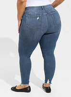 Bombshell Skinny Premium Stretch High-Rise Destructed Jean