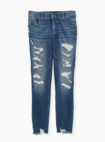 Bombshell Skinny Premium Stretch High-Rise Destructed Jean