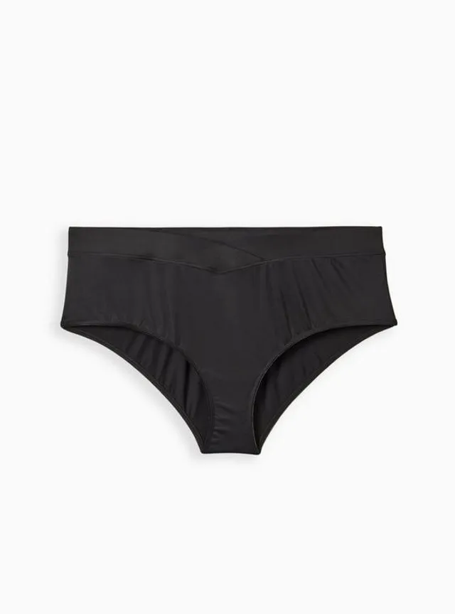 Torrid Women's Active Microfiber Mid-Rise Cheeky Logo Panty In Black Plus  Sizes