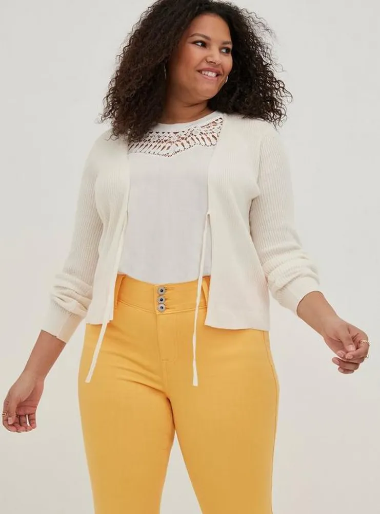 TORRID Cardigan Tie-Front Ribbed Sweater | Plaza Las Americas