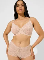 Full-Coverage Unlined Lace Straight Back Bra