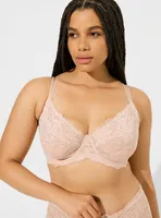 Full-Coverage Unlined Lace Straight Back Bra
