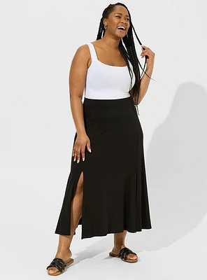 Maxi Jersey Side Slit Skirt