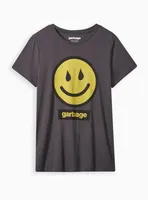 Garbage Classic Fit Crew Top - Cotton Happy When It Rains Grey