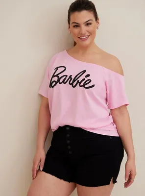 Barbie Classic Fit One Shoulder Top - Cotton Pink