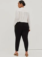 Relaxed Taper Stretch Challis High-Rise Pant