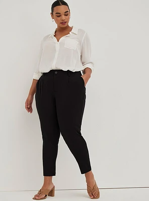 Relaxed Taper Stretch Challis High-Rise Pant