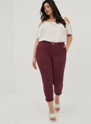 Crop Skinny Chino Stretch Twill Mid-Rise Pant