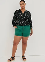 3.5 Inch Stretch Twill Mid-Rise Button Fly Short