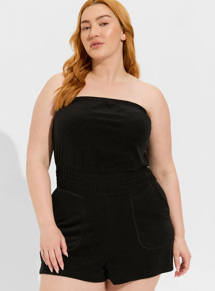 Strapless Terry Romper