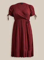 Midi Swiss Linen Surplice Dress