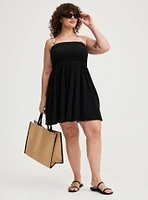 Smocked Strapless Cover-Up Mini Dress