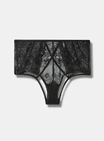 Lace Mid Rise Cheeky Panty With Open Bum