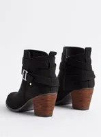 Stacked Ankle Bootie - Black (WW)