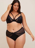 Strappy Satin Plunge Bralette