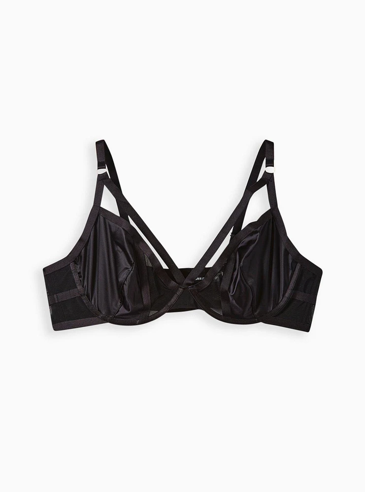 Strappy Satin Plunge Bralette