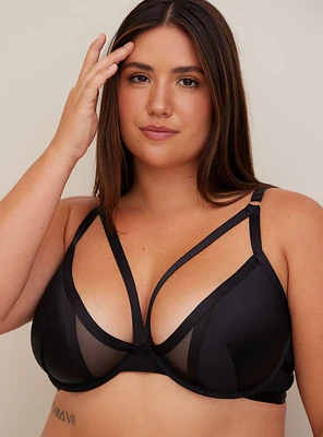 Strappy Satin Plunge Bralette