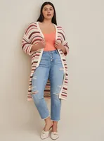 Kimono Cardigan - Cotton Multi Stripes