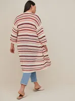 Kimono Cardigan - Cotton Multi Stripes