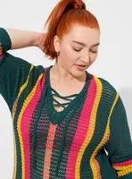 Open Stitch Pullover Sweater