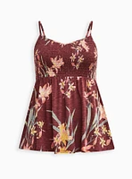 V-Neck Smocked Babydoll Tank