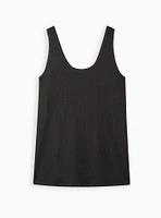 Knit Smocked Double Scoop Neck Tank