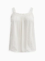 Washable Gauze Flowy Crochet Trim Cami