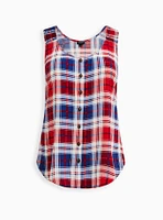 Rayon Slub Button-Front Tank