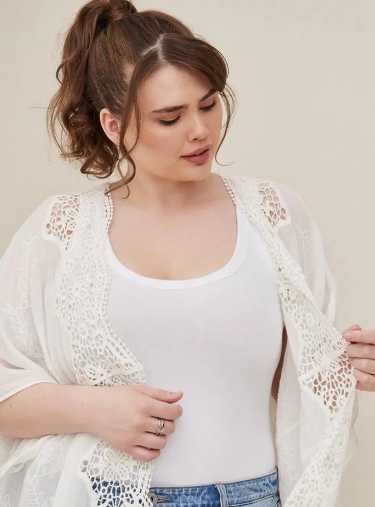 Embroidered Ruana With Sleeves