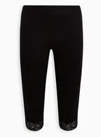 Pedal Pusher Signature Waist Lace Trim Legging