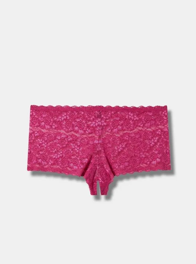 Ardene Logo Waist Lace Cheeky Panty in Pink, Size Small
