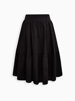 Midi Poplin Tiered Skirt