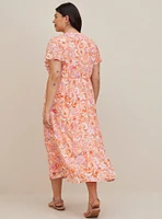 Lace Up Tea Length Dress