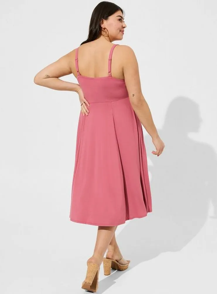 Midi Super Soft Button-Front Dress