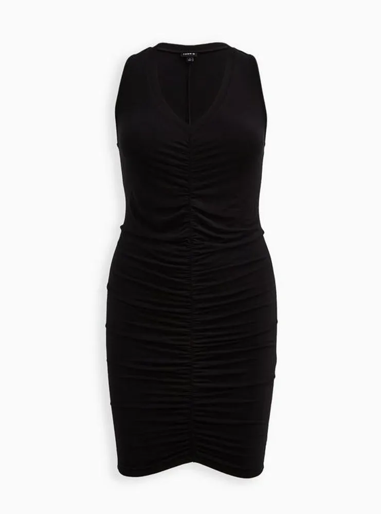 Mini Jersey Ruched Bodycon Dress
