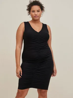 Mini Jersey Ruched Bodycon Dress