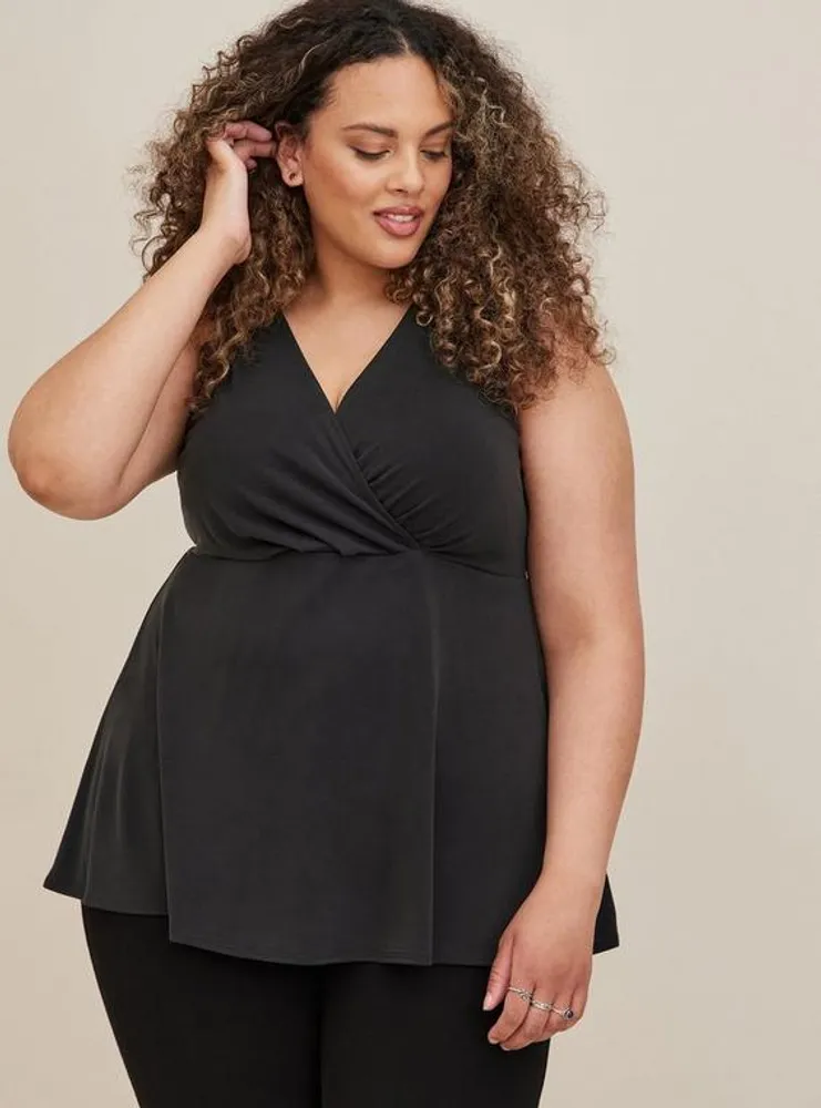 TORRID Surplice Tank - Cupro Black