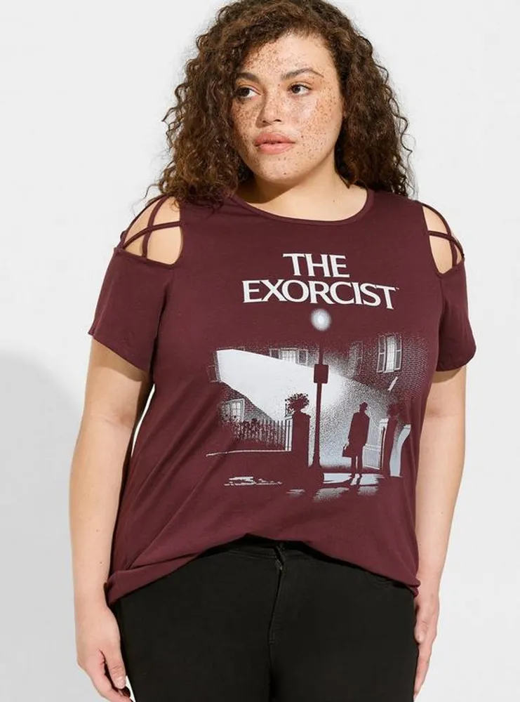 Warner Bros. Exorcist Triblend Lattice Sleeve Top