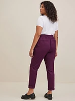 Pull-On Straight Stretch Poplin Mid-Rise Tie-Front Pant