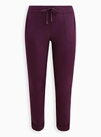 Pull-On Straight Stretch Poplin Mid-Rise Tie-Front Pant