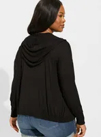 Super Soft Hooded Cardigan Open Front