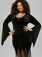 Halloween Costume Velvet Fluted Maven Dress