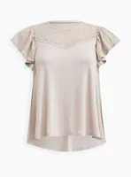 Super Soft Lace Ruffle Sleeve Top