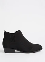 Stretch Knit Ankle Bootie - Black (WW)