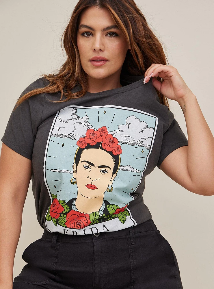 Frida Card Classic Fit Cotton Crew Neck Tee